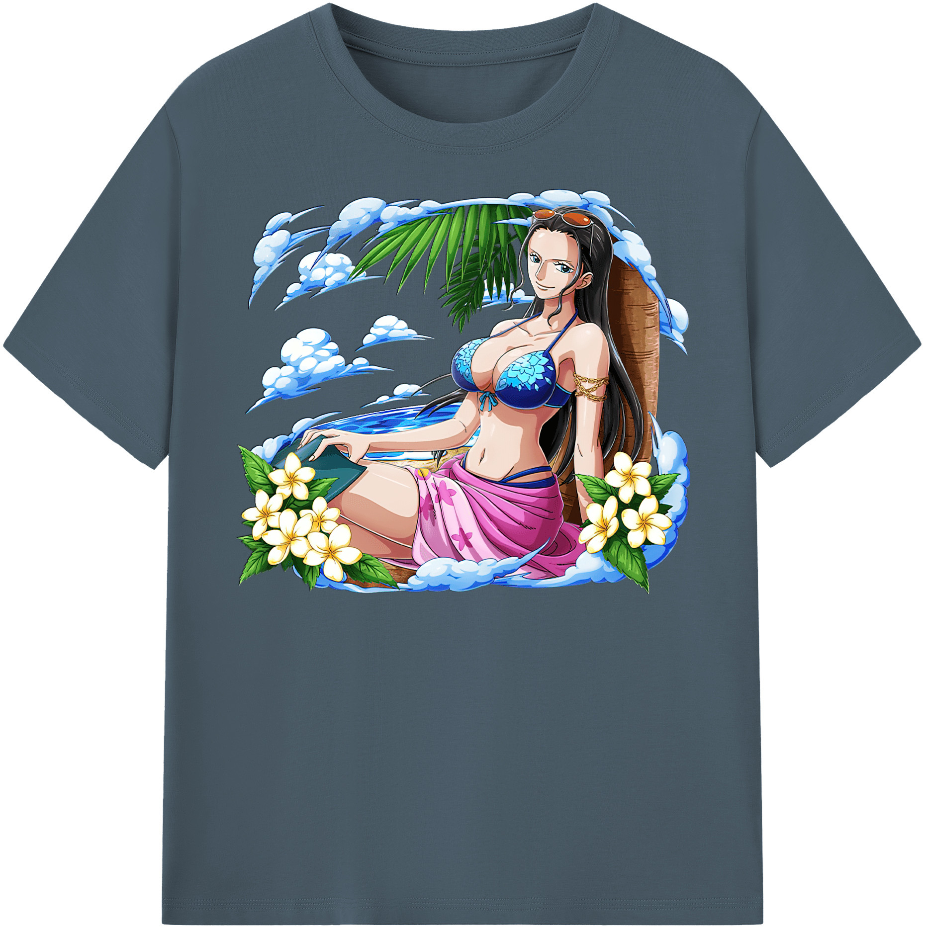 ワンピース ニコ・ロビン ONE PIECE Nico Robin 綿100％半袖Tシャツ（フロントプリント）